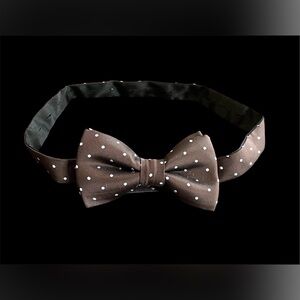 Men’s Brown and light blue Polka Dot Adjustable Bow Tie